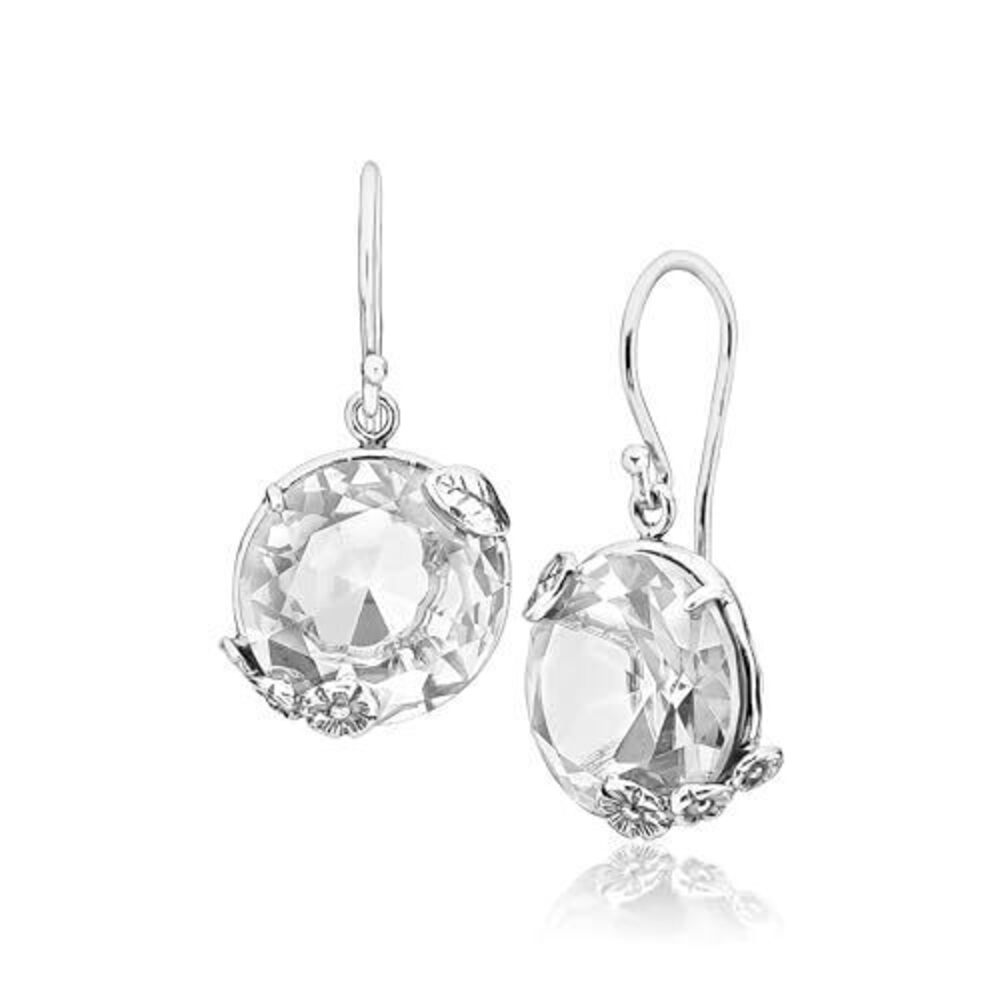 1341 925 Sterling Silver Dangle Earrings with Bold Round Cubic Zirconia